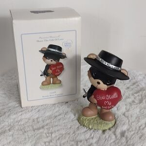 NIB Precious Moments Bandit Bear Valentine Figurine